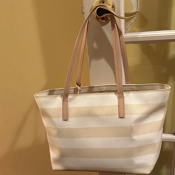 Kate Spade Tan and Cream Striped Tote - Picture 2 of 2